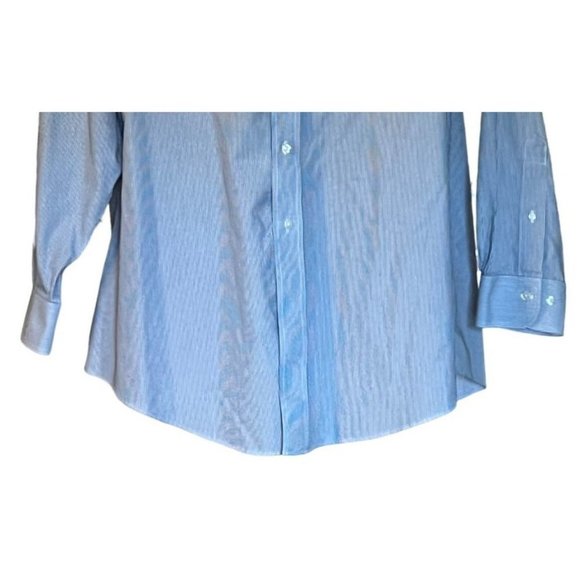 𝅺BROOK'S Brothers Regent men's blue & white striped dress shirt size 17 1/2-4/5 - Picture 3 of 9